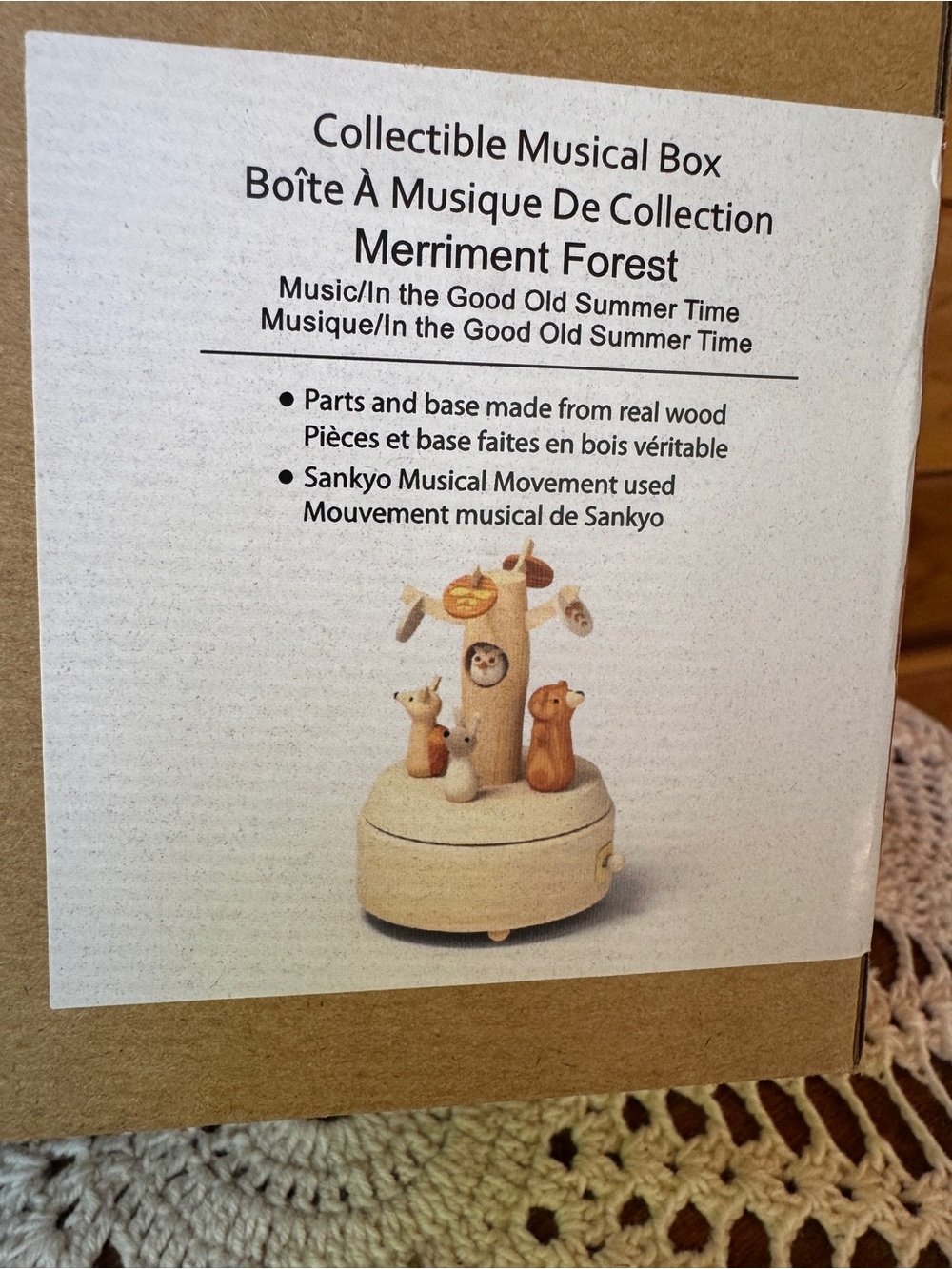 Collectible Musical Box Merriment Forest - Natural Wood